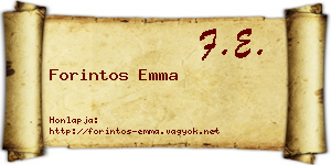 Forintos Emma névjegykártya