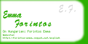 emma forintos business card